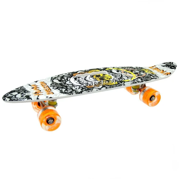Desenli Orta Boy Işıklı Kaykay 60 cm - 4