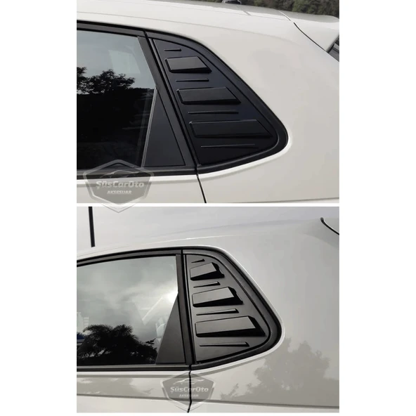 Vw Polo MK6 2018 Sonrası Uyumlu Kelebek Cam Izgarası Kelebek Cam Vizörü İthal Havalandırma Sağ Sol Takım Parlak Siyah 1.Sınıf - 9