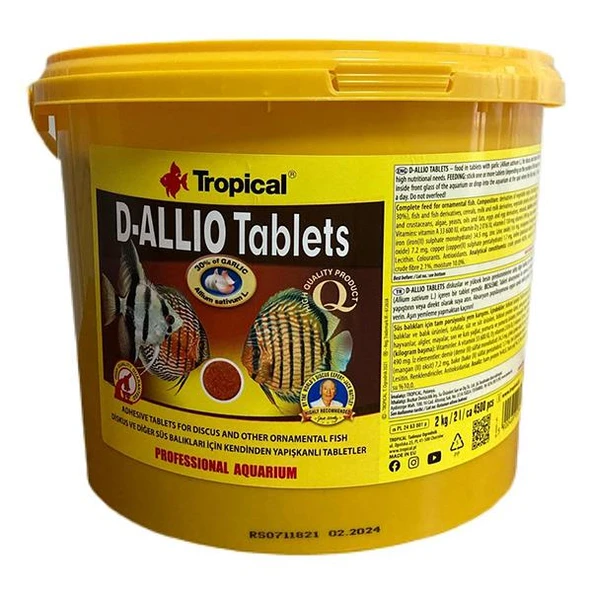 Tropical D-Allio Plus Tablet Kova 2Kg 4500 Adet