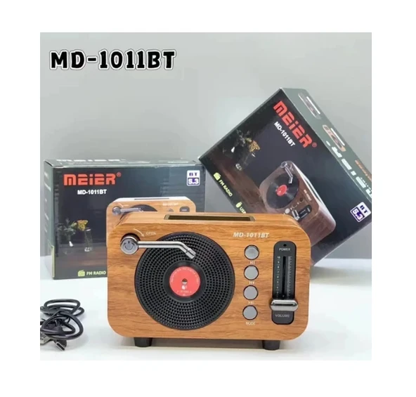 Powerdex MD-1011BT Retro Mini Bluetooth Hoparlör - Fm Radyolu Taşınabilir Kablosuz Speaker - 2