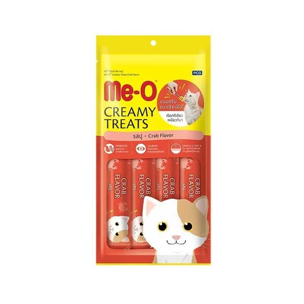 Me-O Ton Balıklı Yengeçli Krema Sıvı Kedi Ödülü 15gr 4lü