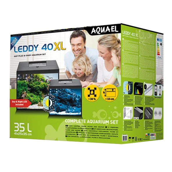 Aquael Aquarium Set Day and Night Leddy 40XL Akvaryum Siyah
