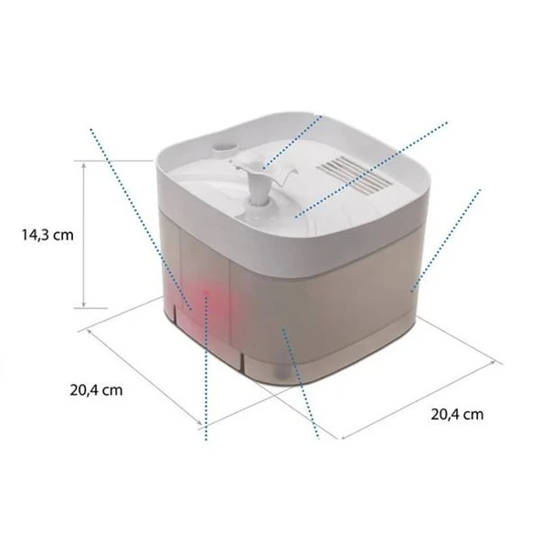 Aquael Comfy Drinker Catspring Sensörlü Otomatik Kedi Su Kabı 2500ml - 3