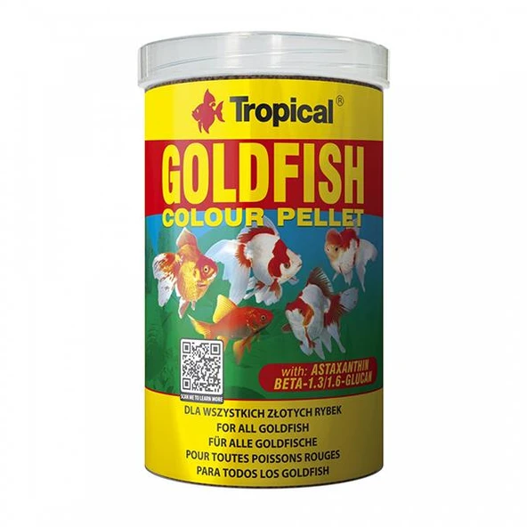 Tropical Goldfish Colour Pellet 1000ml 360gr