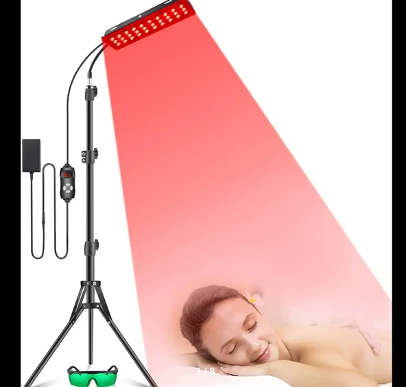 Ayarlanabilir Stand Kızılötesi Işık Cihazı 660nm ve 850nm Kızılötesi Işık Vücut Ağrısı Giderici Cilt Bakımı Kırmızı Işık Terapi Cihazı