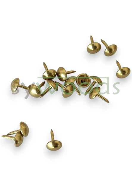 Mini kabara raptiye 6.5 mm 100 adet koltuk sandalye ahşap dekorasyon aksesuar sarı renk - 4