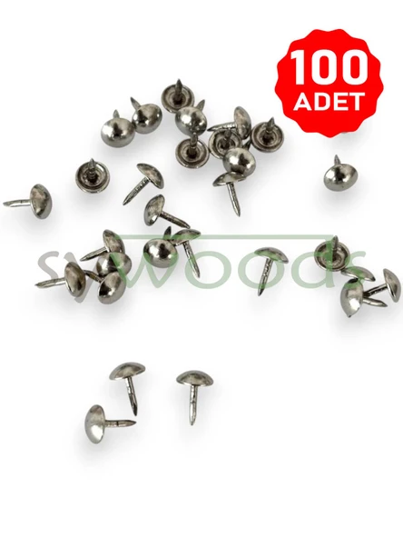 Mini kabara raptiye 6.5 mm 100 adet koltuk sandalye ahşap dekorasyon aksesuar nikel renk