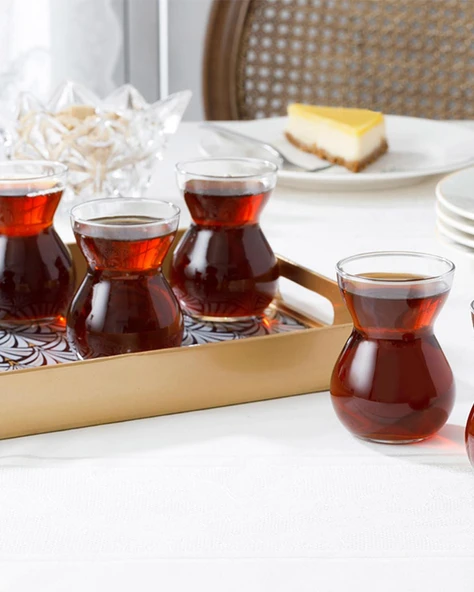 English Home Etnik Cam 6'lı Çay Bardağı 140 ml