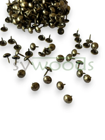 Mini kabara raptiye 6.5 mm 100 adet koltuk sandalye ahşap dekorasyon aksesuar antik renk - 5