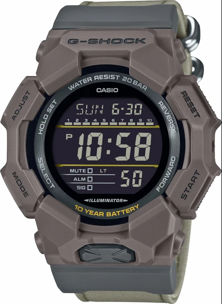 Casio Carbon GD-010CE-5DR Quartz Dijital Silikon Kahve 20 ATM 52 mm Erkek Kol Saati
