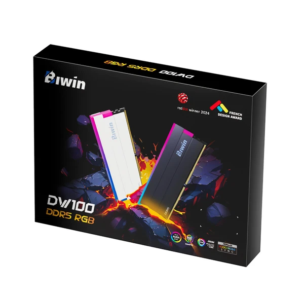 Biwin DW100-CB002 32GB DDR5 6400MHz 2x16GB RGB Masaüstü Ram - Siyah - 9