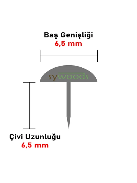 Mini kabara raptiye 6.5 mm 100 adet koltuk sandalye ahşap dekorasyon aksesuar sarı renk - 3