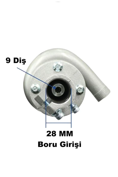 Ablacks Benzinli Tırpan Çim Biçme Makinası Su Kaldırma Pompası Aparatı 28 MM 9 Diş - Resim 9