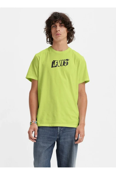 Levis Bisiklet Yaka Baskılı Yeşil Erkek T-Shirt A2823-0194 GRAPHIC CREWNECK TEE