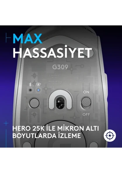 Logitech G309 910-007208 Beyaz Lightspeed Hero Optik Kablosuz Oyuncu Mouse - 4