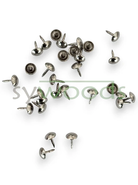 Mini kabara raptiye 6.5 mm 100 adet koltuk sandalye ahşap dekorasyon aksesuar nikel renk - 2