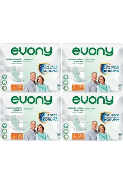 Evony Hasta Bezi Yetişkin Bel Bantlı Tekstil Yüzey L-büyük Boy 120 Adet (4pk*30)