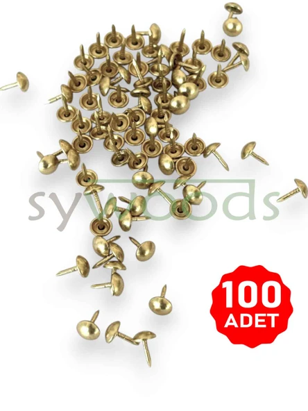 Mini kabara raptiye 6.5 mm 100 adet koltuk sandalye ahşap dekorasyon aksesuar sarı renk