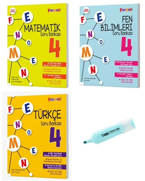 4. Sınıf Matematik Fen Bilimleri ve Türkçe Soru Bankası