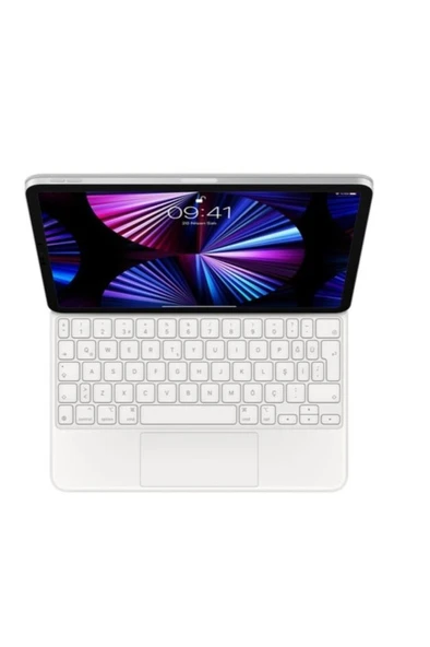 Apple iPad MJQJ3TQ/A Tablet Kılıfı 11 inç iPad Air (M2) için Magic Keyboard - Türkçe Q Klavye - Beyaz