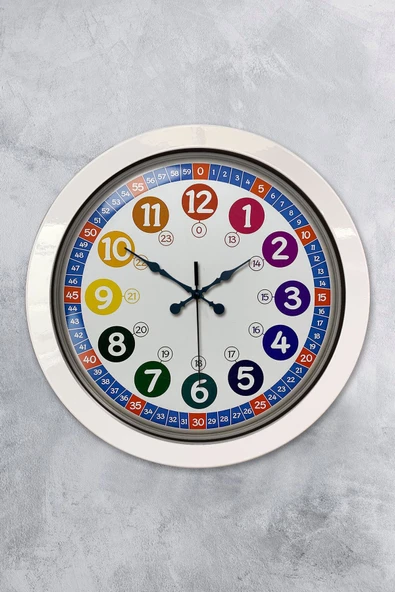 Platin Saat 36 Cm Beyaz Metal English Class Duvar Saati
