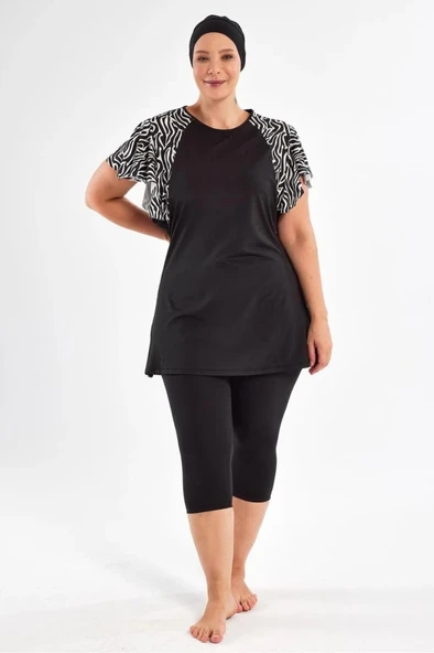 Maresiva 252805 Coral Büyük Beden Kısa Kol Taytlı Mayo - Resim 4