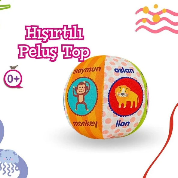 Babycim Hayvanlar Çıngıraklı Peluş Top 15 Cm.