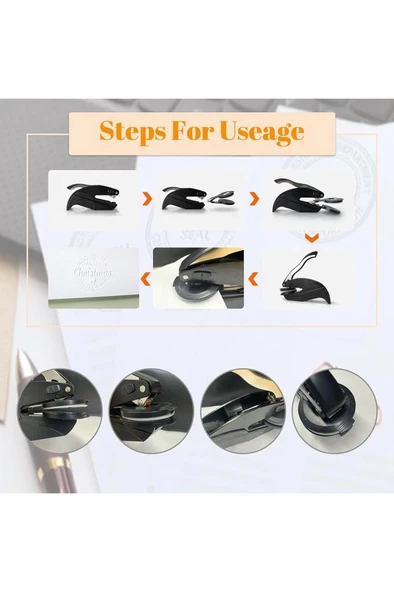 Soğuk Mühür Kabartma Damga Portatif El Tipi Baskı Makinesi TRODAT - Resim 5