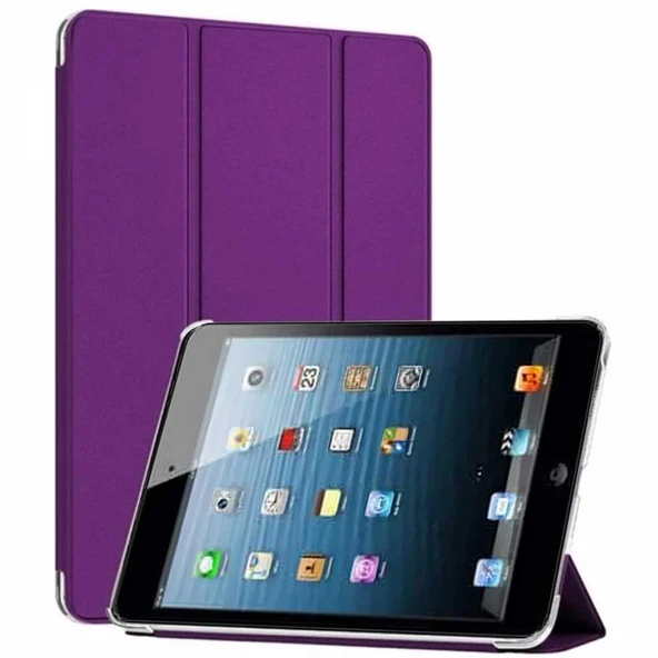 Apple iPad Mini 2 / Mini 3 Smart Cover  Stand Arkası Şeffaf Tablet Kılıfı - Resim 3