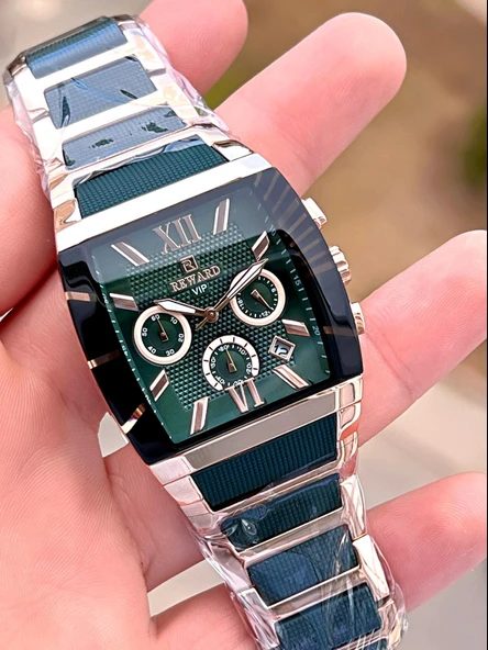 Reward Çelik Kordon 2 Yıl Garantili 5 Atm Suya Dayanıklı İç Fonksiyonları Aktif Erkek Kol Saati E140 - Resim 4