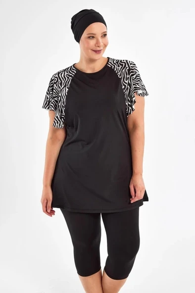 Maresiva 252805 Coral Büyük Beden Kısa Kol Taytlı Mayo - Resim 6