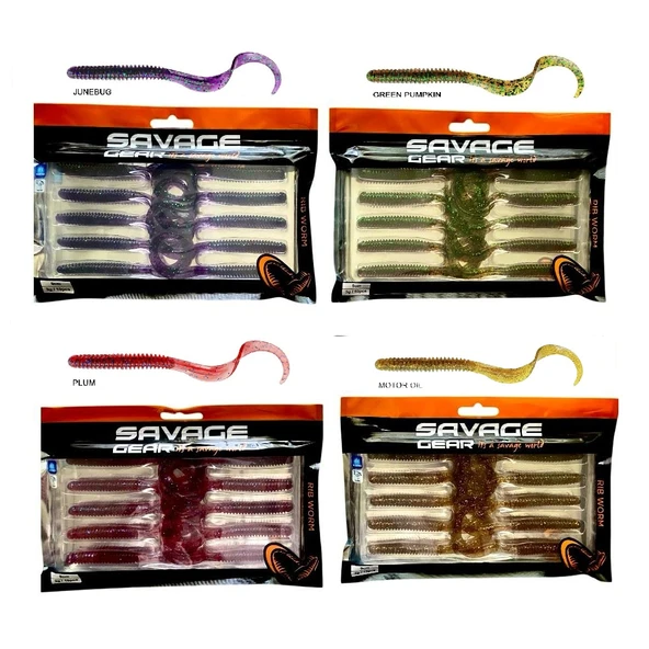 Savage Gear Rib Worm 9cm 3gr 10ad Yapay Silikon LRF Yem