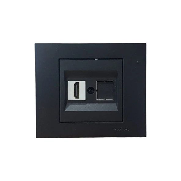 OVİVO GRANO METALİK SİYAH HDMI PRİZ