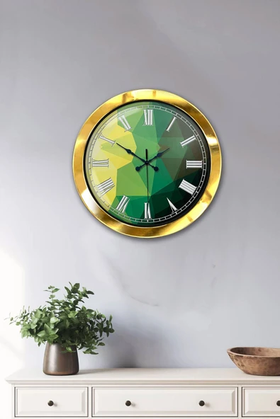 Platin Saat Hediyelik 36 Cm Gold Metal Modern Duvar Saati - 2