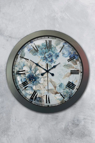 Platin Saat Hediyelik 36 Cm Antrasit Metal Sanat Duvar Saati