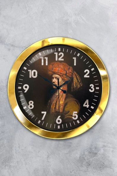 Platin Saat Hediyelik 36 Cm Gold Metal Osmanlı Duvar Saati