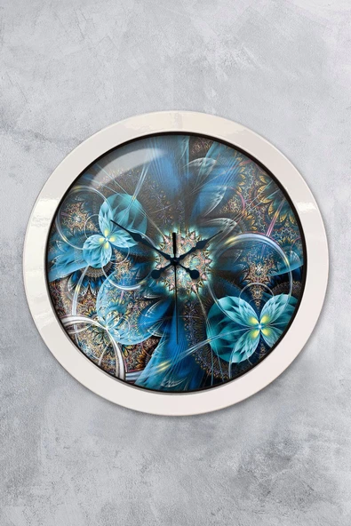 Platin Saat Hediyelik 36 Cm Beyaz Metal Modern Duvar Saati