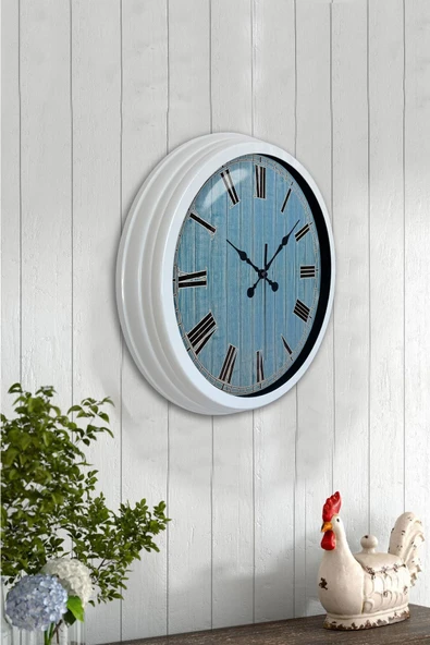 Platin Saat Hediyelik 40 Cm Beyaz Metal Milano 2 Duvar Saati - 4