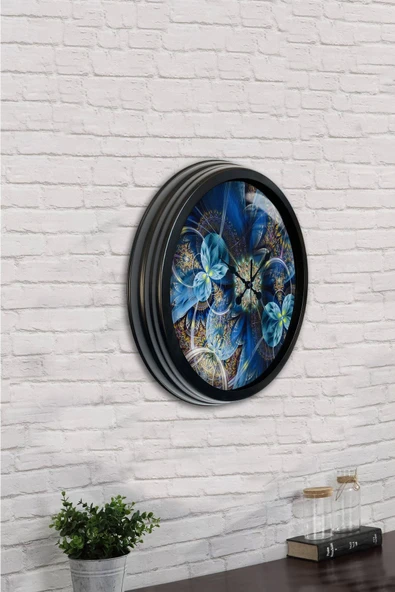 Platin Saat Hediyelik 40 Cm Siyah Metal Modern Duvar Saati - 4