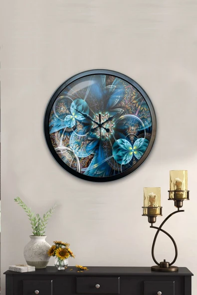 Platin Saat Hediyelik 40 Cm Siyah Metal Modern Duvar Saati - 2