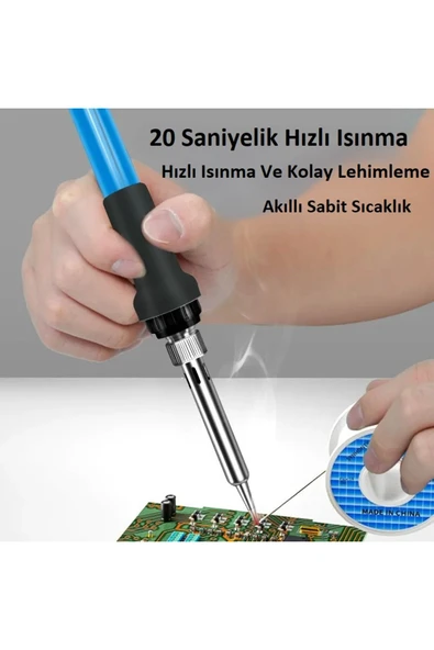 60W Profesyonel Lehimleme ve Test Ekipmanları Lehim Seti Multimetre 8'i 1 Arada Tornavida - 3