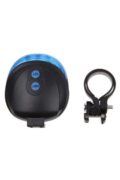 Lazer Güvenlik Işıklı Bisiklet Lambası Arka Led Ikili Lazer 7 Mod Çakarlı - 2