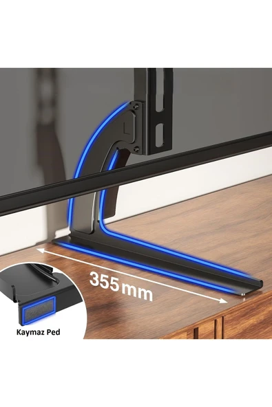 32"-75" TV Standı Evrensel Masaüstü Ayaklı Televizyon Braketi Çelik Sağlam ve Şık - 6
