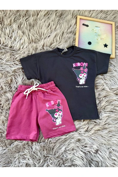 CYBER çocuk kuromi penye alt üst takım