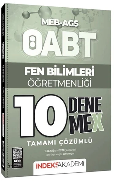 2025 ÖABT MEB AGS Fen Bilimleri Öğretmenliği 10 DenemeX Çözümlü İndeks Akademi