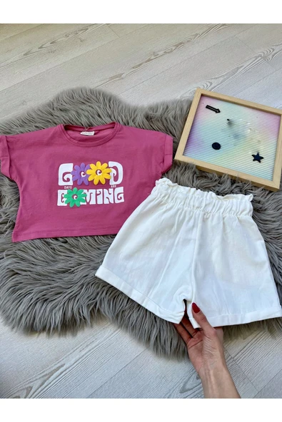 CYBER Kız çocuk şortlu alt üst takım - 2