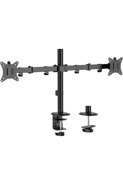 Ayarlanabilir Masaüstü Çift Kol Monitör Tutacağı Stand 32'' Ekran Desteği Ergonomik VESA Uyumlu