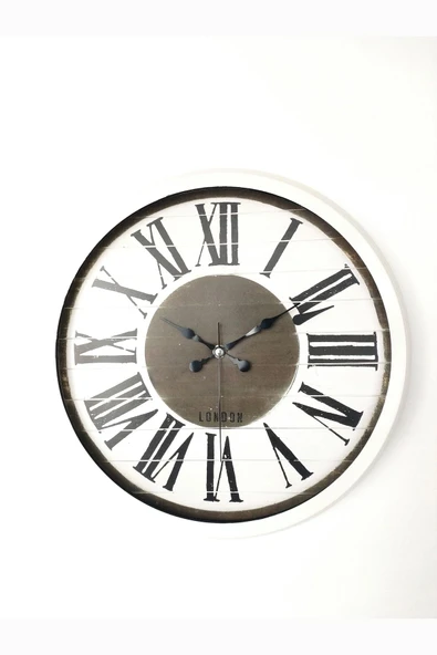 Platin Saat Hediyelik Dekoratif Hediyelik 40 Cm Metal Beyaz Royal Duvar Saati - 4