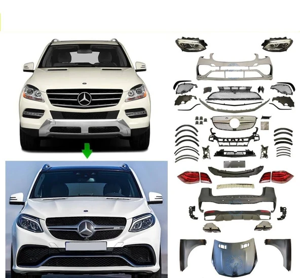 AUTOGP Mercedes ml w166 gle63 dönüşüm body kit seti full facelift - Resim 2