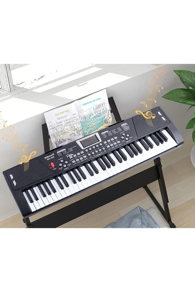 61 Tuşlu Elektronik Org Mikrofonlu Çocuk ve Başlangıç İçin Keyboard Demolu Ritimli